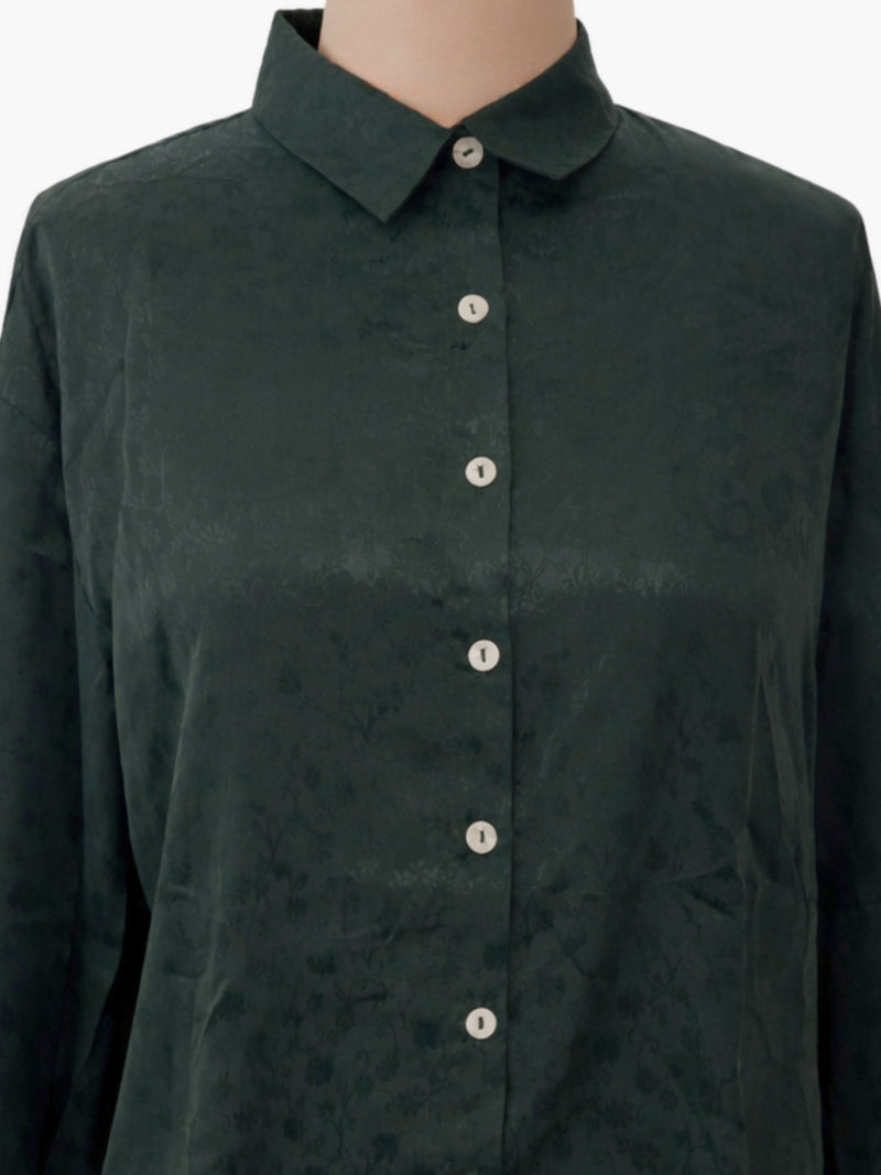 Green Textured Long Shirts