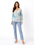 Blue Floral 3/4th Top