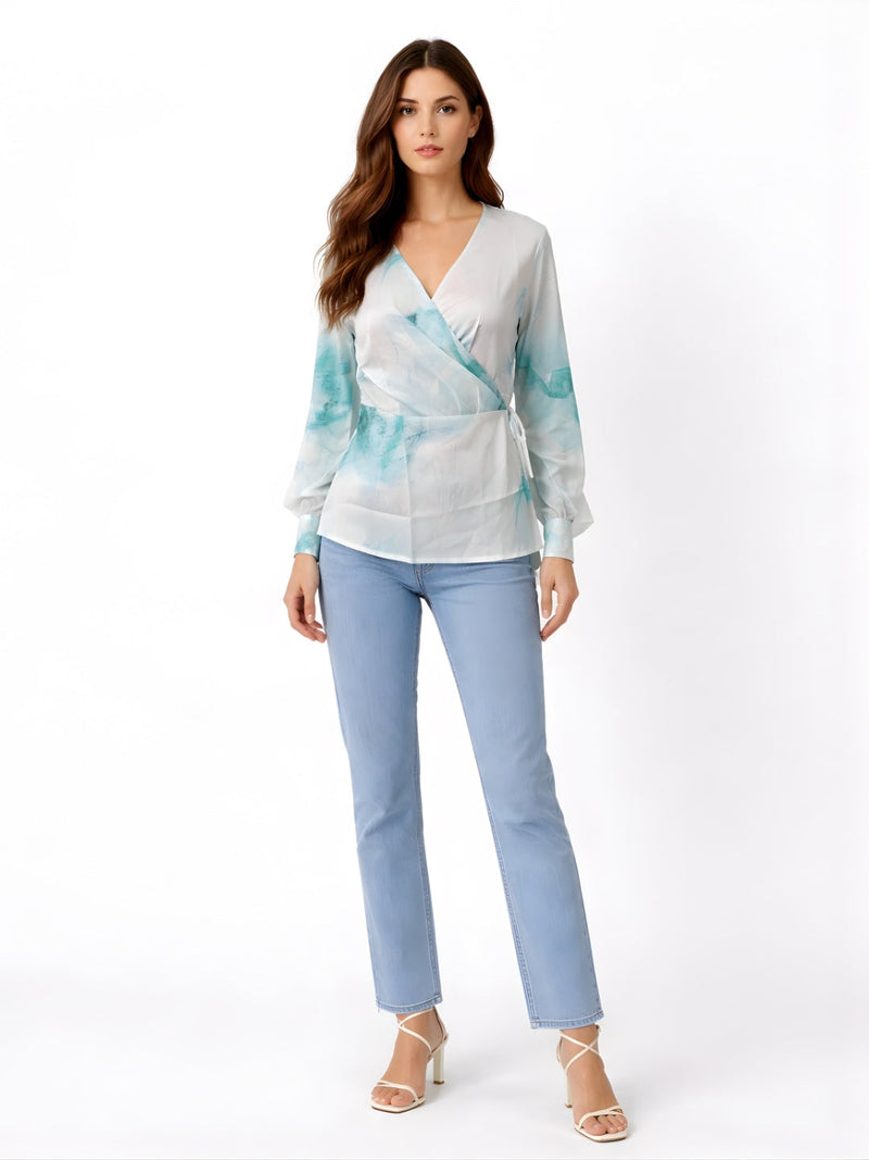 Blue Floral 3/4th Top