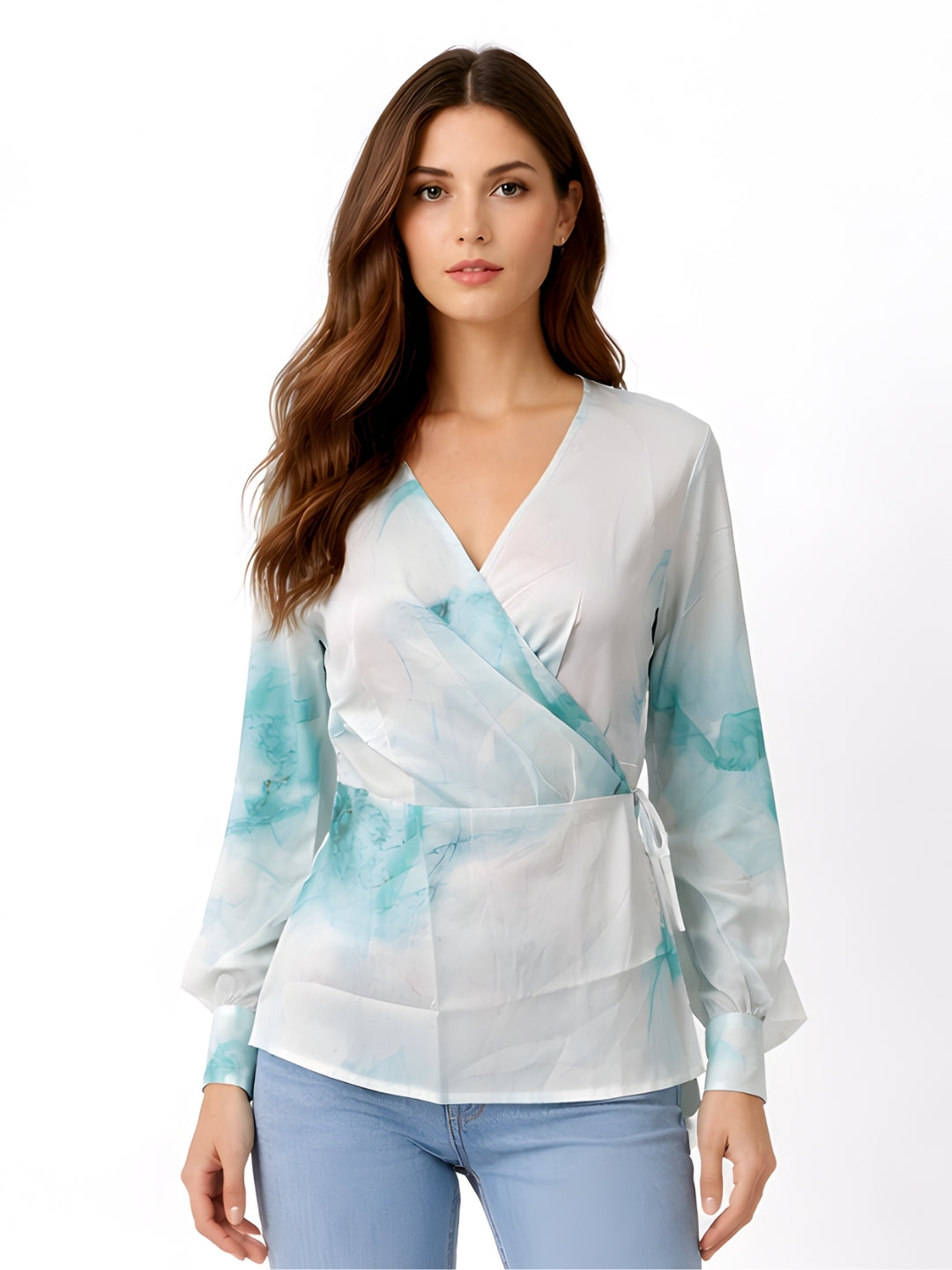 Blue Floral 3/4th Top