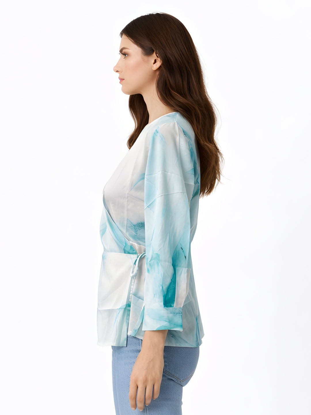 Blue Floral 3/4th Top