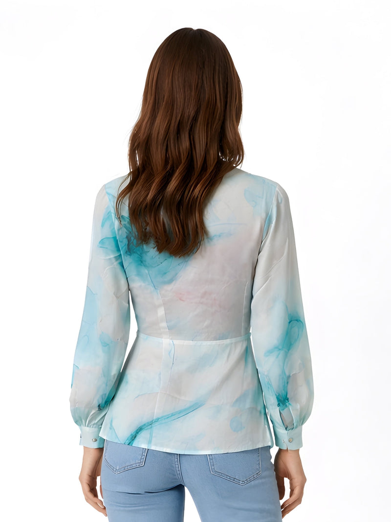 Blue Floral 3/4th Top