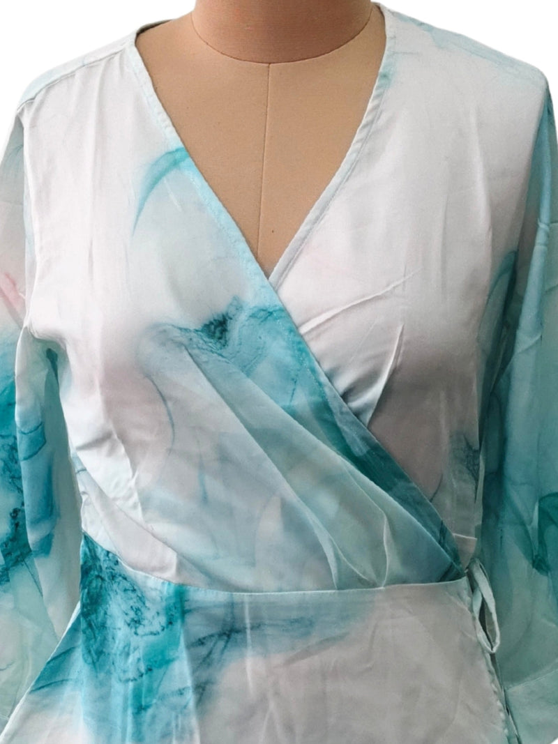 Blue Floral 3/4th Top