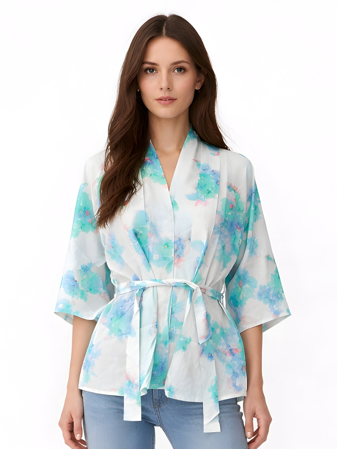 Blue Floral Short Top