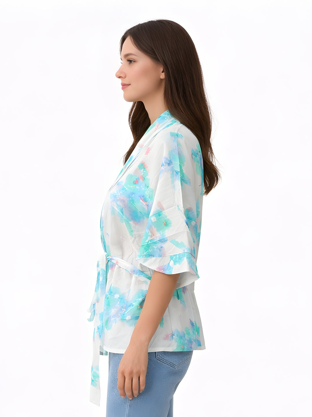 Blue Floral Short Top