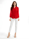 Red Plain Long Top