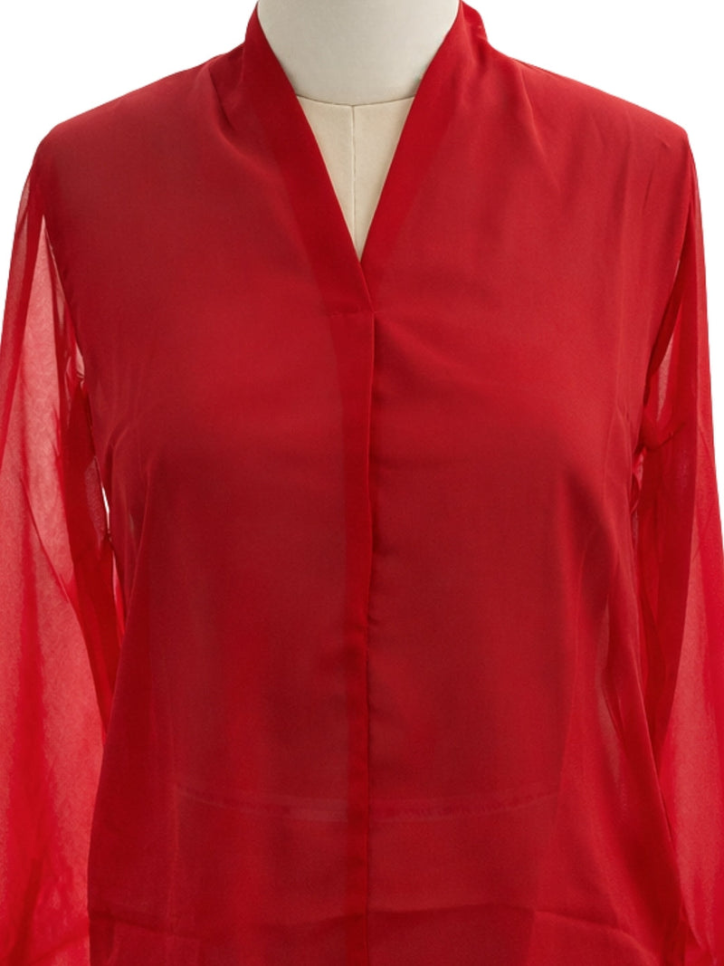 Red Plain Long Top