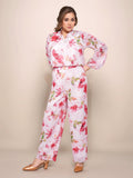 Multi Floral V-Neck Long Sleeves Top