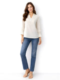Beige Plain Long Top