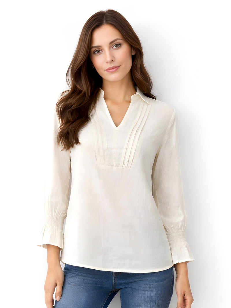 Beige Plain Long Top