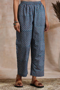 Blue Hand Block Printed Farsi Pants