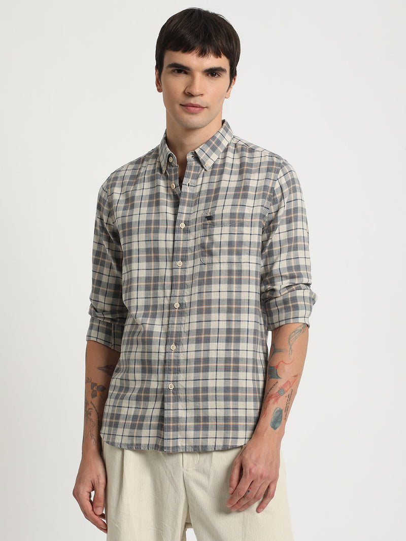 Biani - Men Multi Checked Slim Fit Casual Shirt