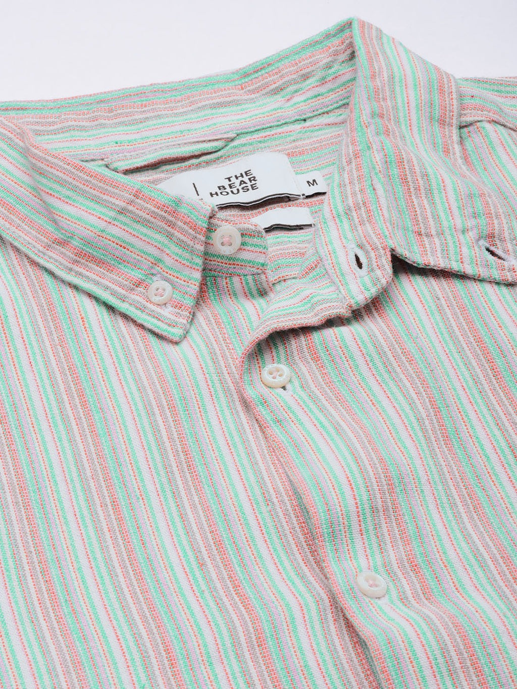 Jose - Men Grey & Pink Slim Fit Striped Casual Shirt