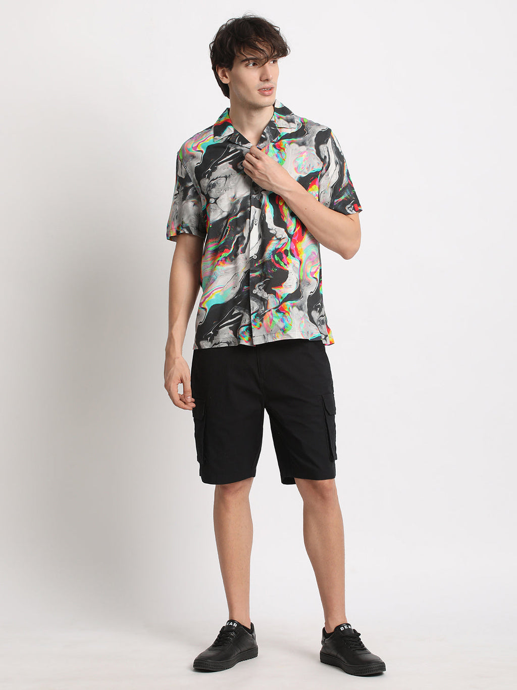 Nemano - Men's Multi-Coloured Printed Regular Fit Casual Shirt