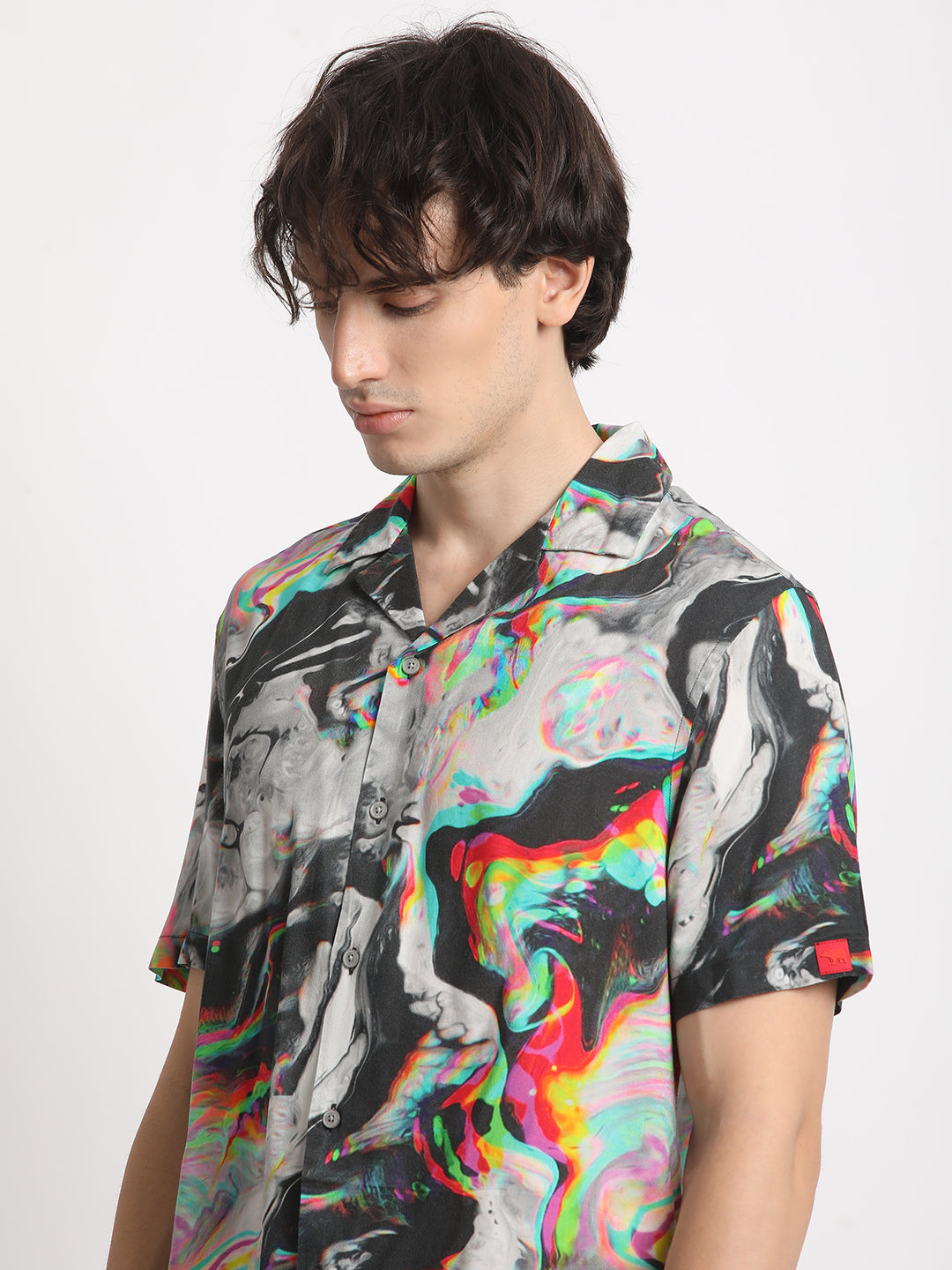 Nemano - Men's Multi-Coloured Printed Regular Fit Casual Shirt