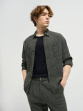 OLGO - Green Pinstripes Regular Fit Casual Shirt