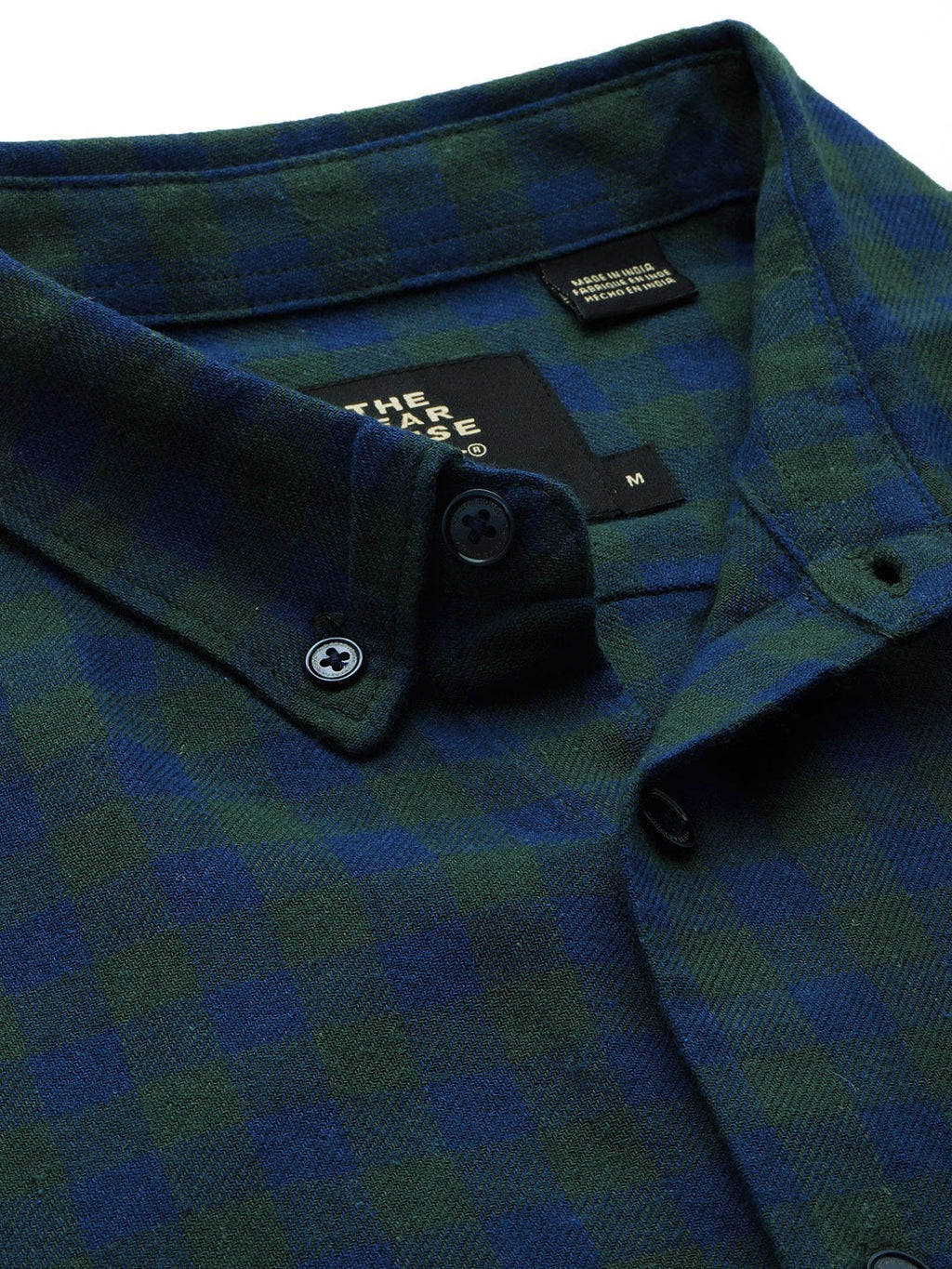 Paltz - Men Blue & Green Checked Slim Fit Flannel Cotton Casual Shirt