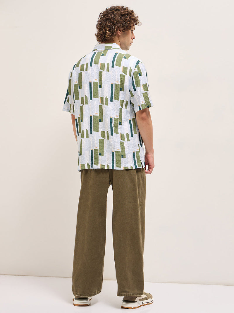 STAT - Multi-Color Geometrical Print Relax Fit Casual Shirt