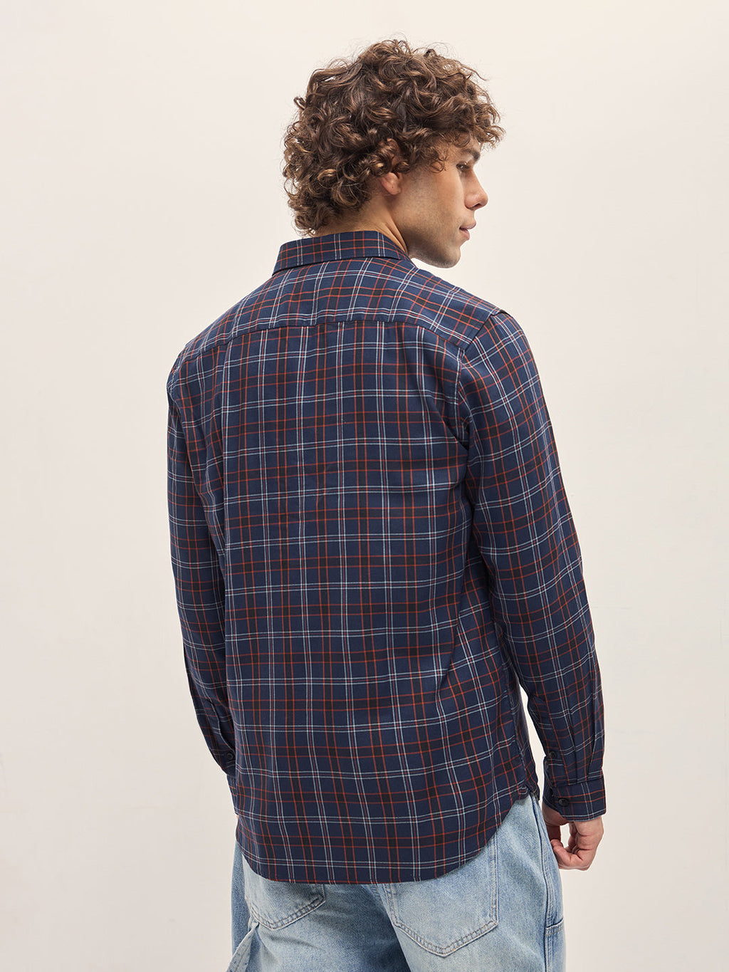 TESO - Multi-Color Checked Slim Fit Casual Shirt