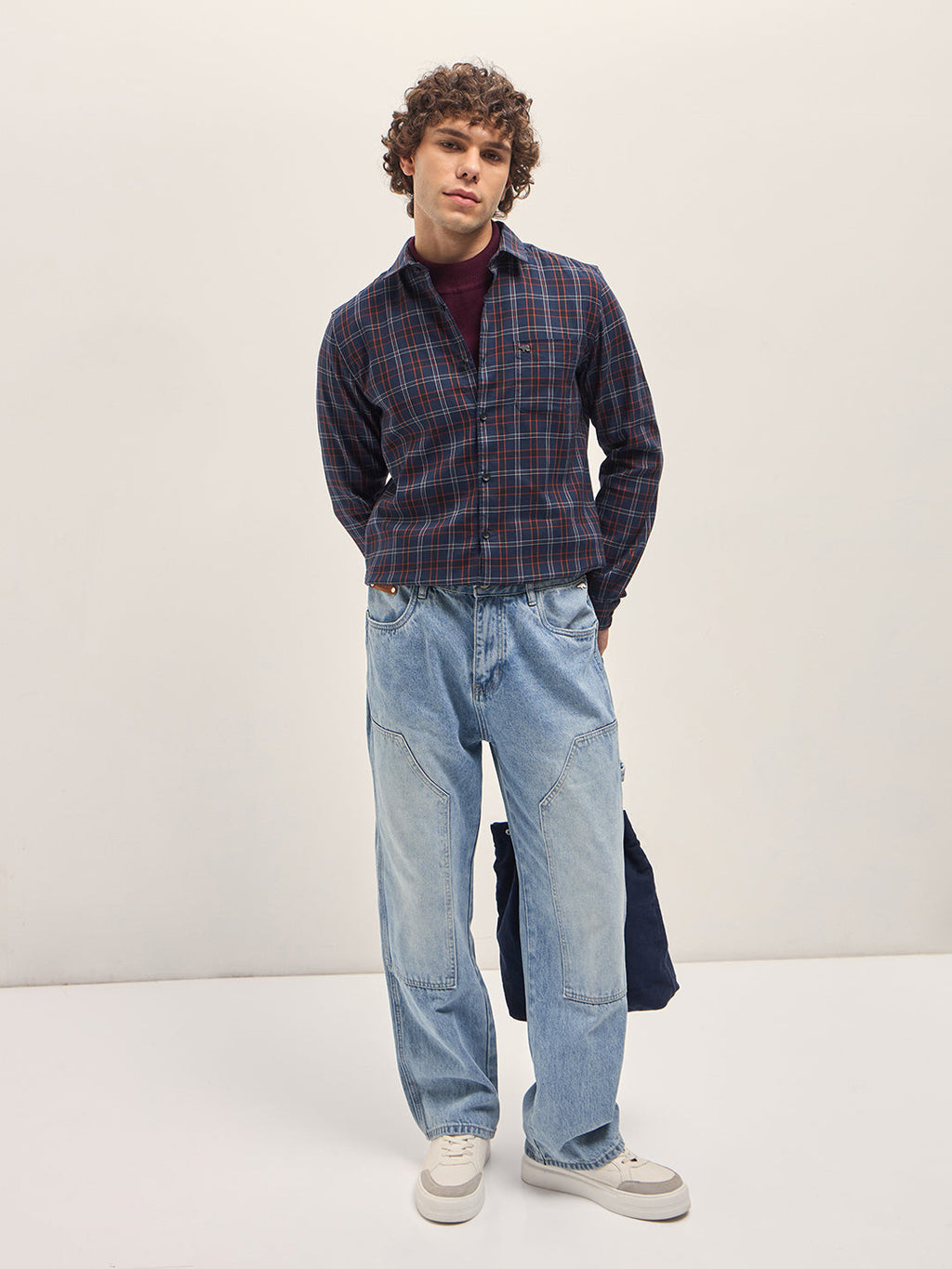 TESO - Multi-Color Checked Slim Fit Casual Shirt