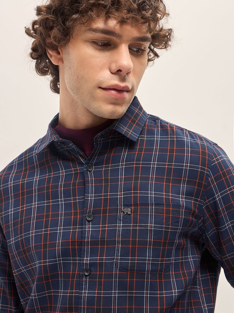 TESO - Multi-Color Checked Slim Fit Casual Shirt