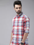 Tivoli - Men Checked Slim Fit Cotton Casual Shirt