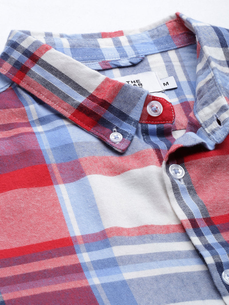 Tivoli - Men Checked Slim Fit Cotton Casual Shirt
