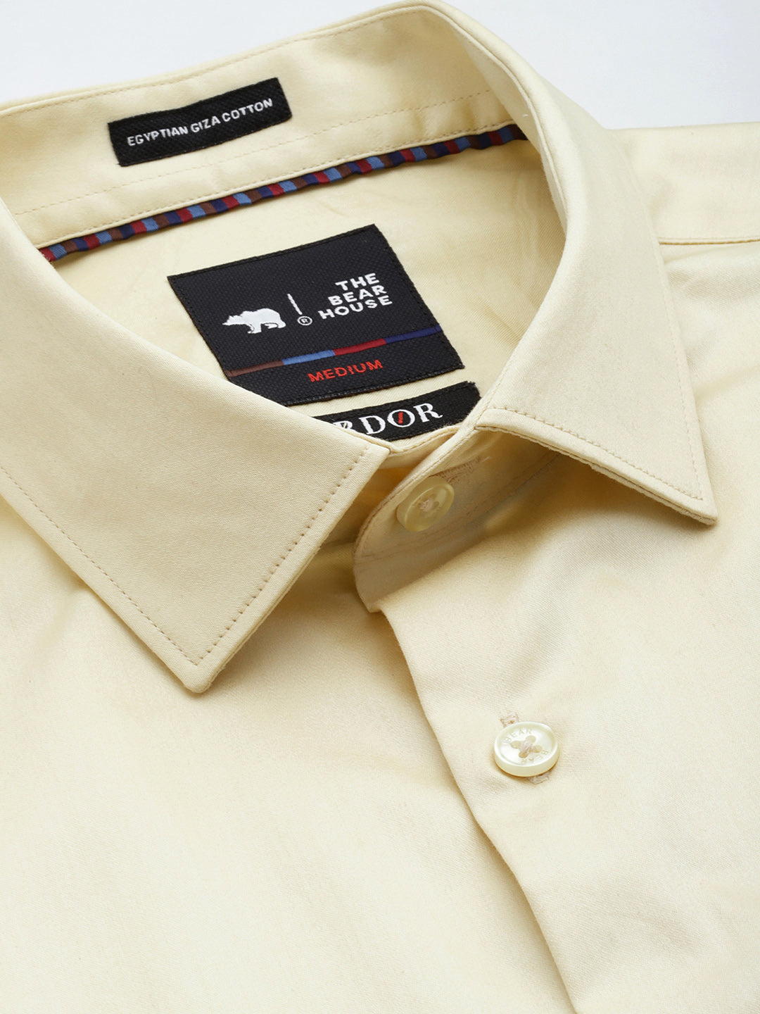 Ufan - Men Yellow Solid Tailored Fit Egyptian Giza Cotton Formal Shirt