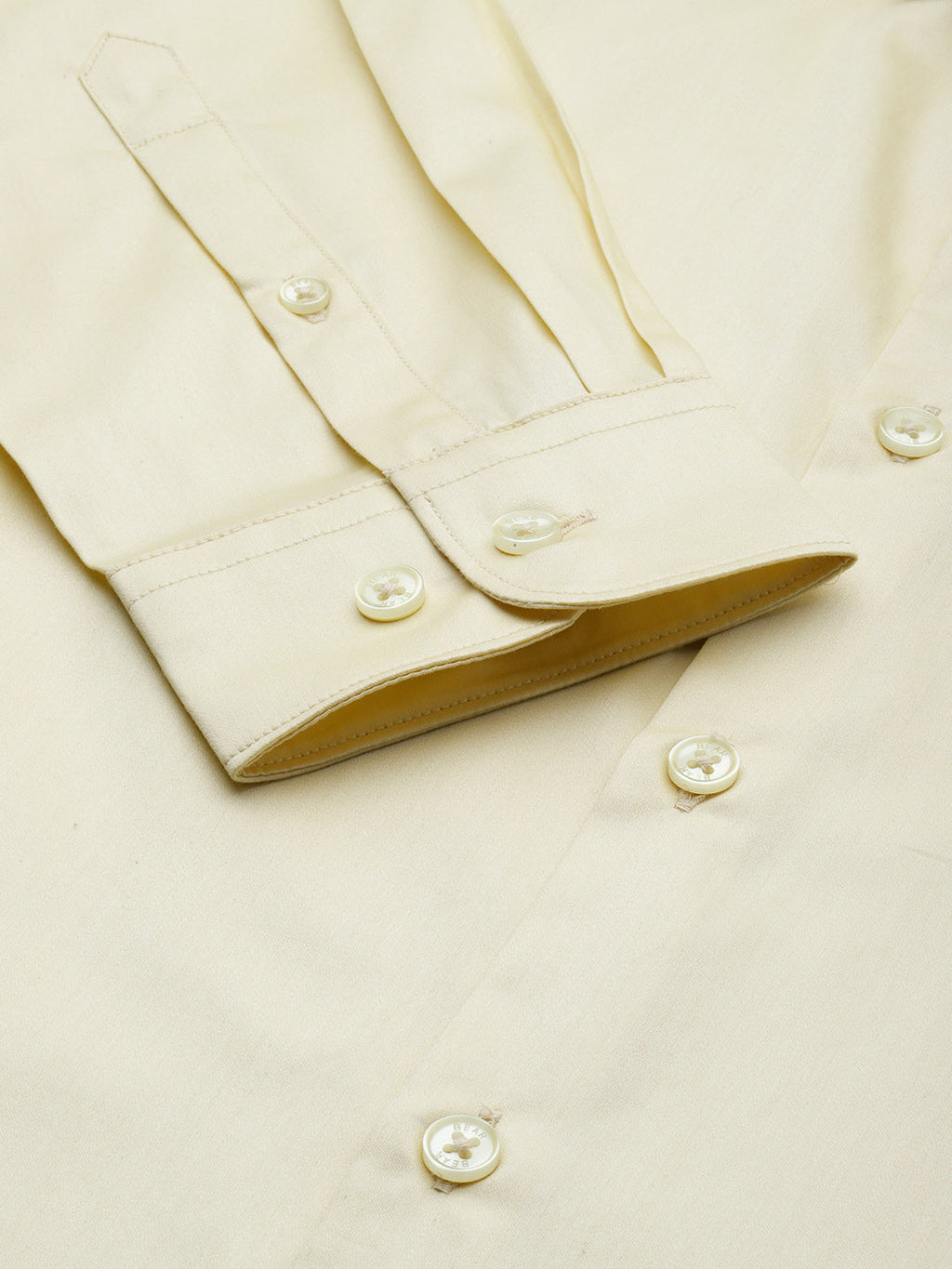 Ufan - Men Yellow Solid Tailored Fit Egyptian Giza Cotton Formal Shirt