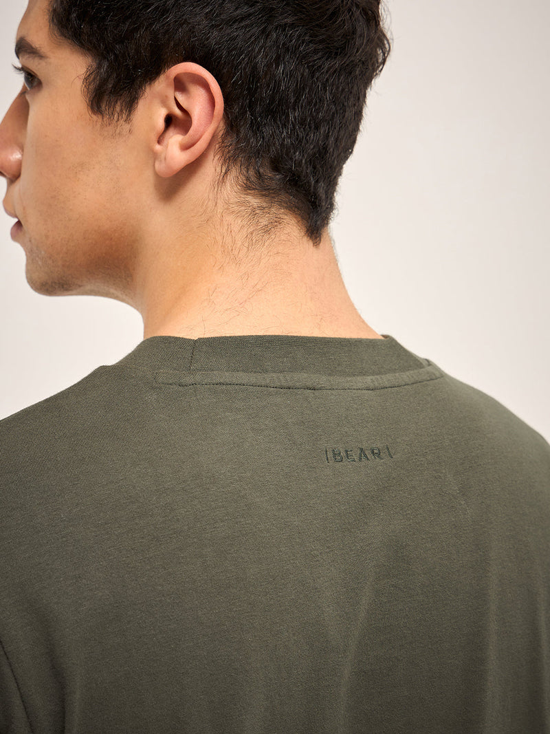 PARANA - Olive Solid Crew Neck Relax Fit T-Shirt