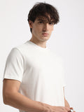 PHAM - Men White Solid Regular Fit Round Neck TShirt