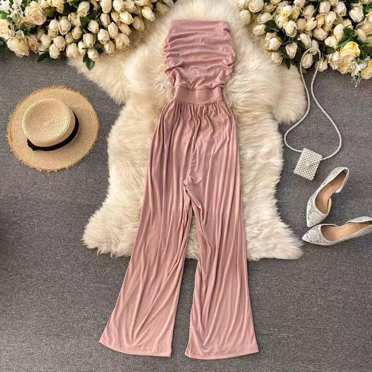 Taffy Offshoulder Jumpsuit - Peach