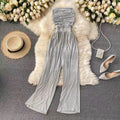 Taffy Offshoulder Jumpsuit - Grey