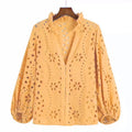 Marianna Premium Eyelet Blouse - Orange