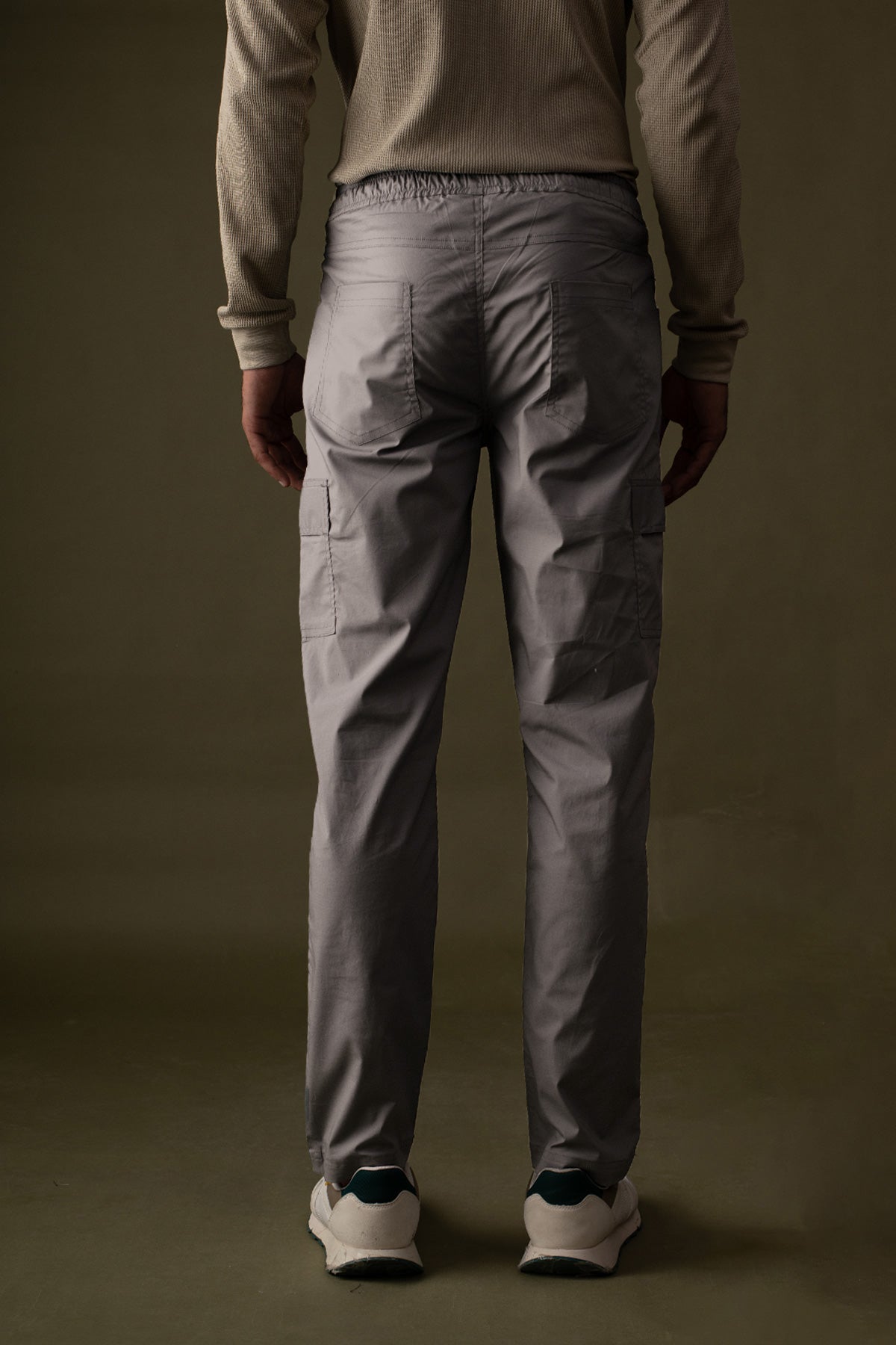 Grey 2 way stretchable Air cargo - Regular fit