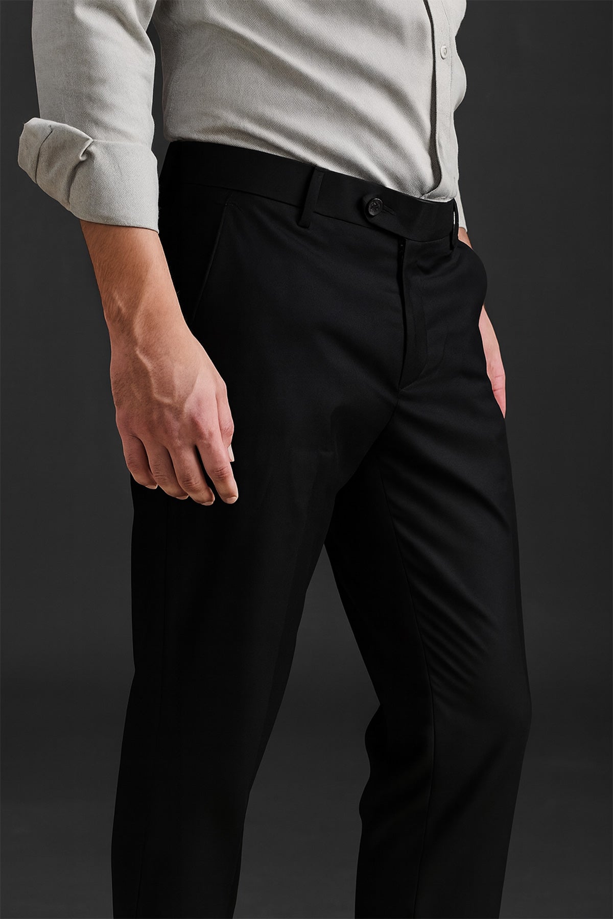 Jet Black Tailor Ready Pants - Regular fit