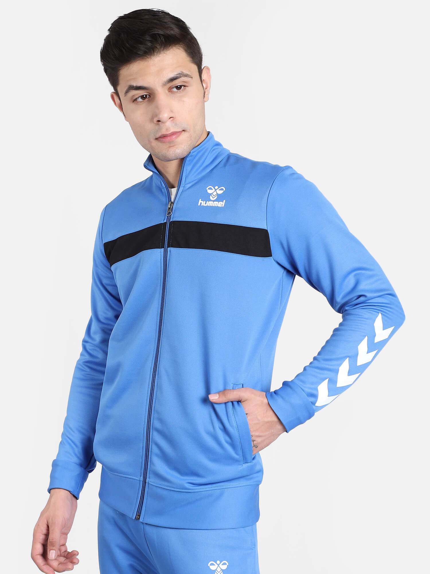 Blue Breeze Polyester Track Jacket - Blue