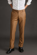 Brown Beige Tailor Ready Pants - Regular fit