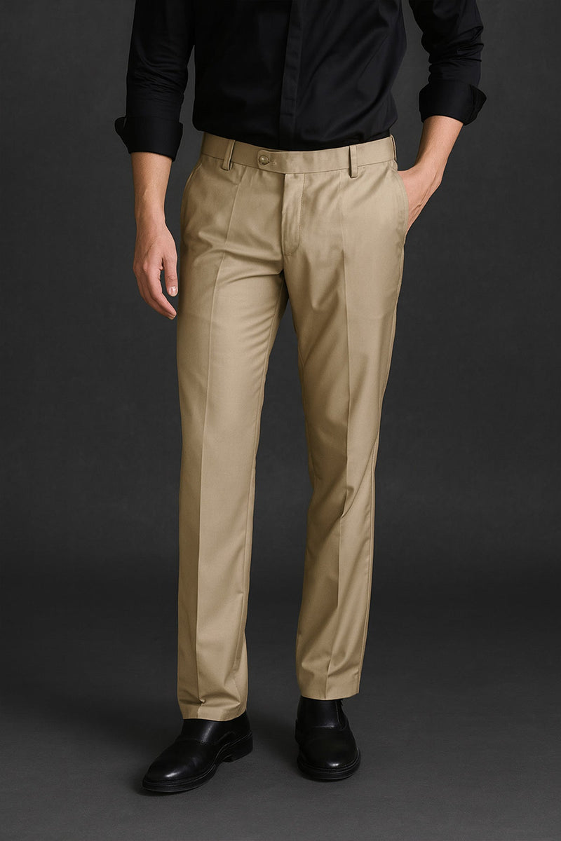 Dark Beige Tailor Ready Pants - Regular fit