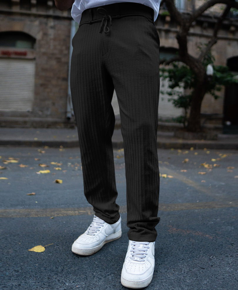 Black Rib Knit Pant
