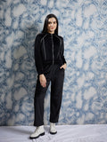 Athena Black Mock Collar Sweatshirt With Trousers Co-Ords