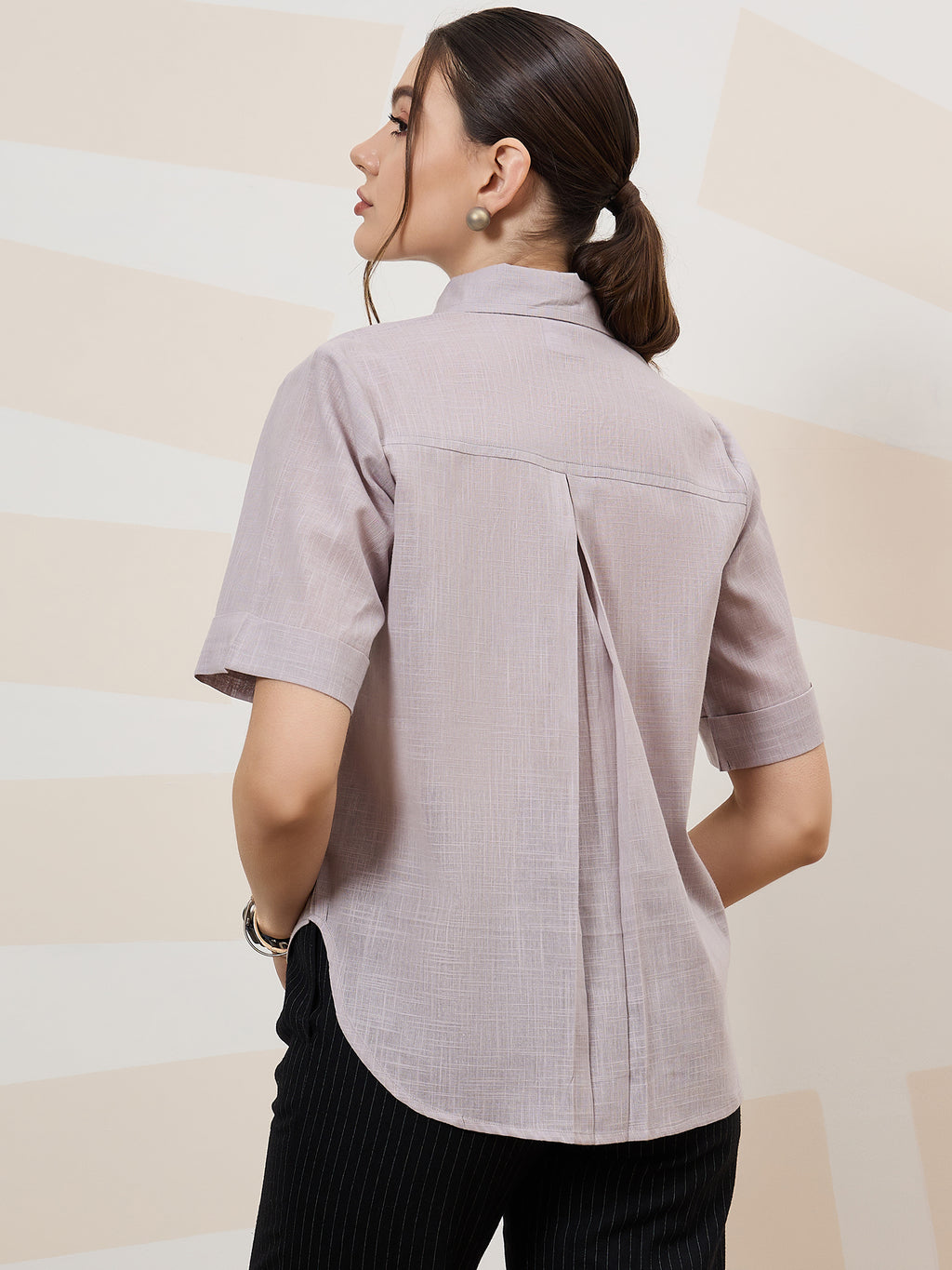 Athena Immutable Spread Collar Cotton Casual Shirt