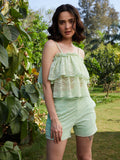 Athena Self-Designed Lace Top With Shorts