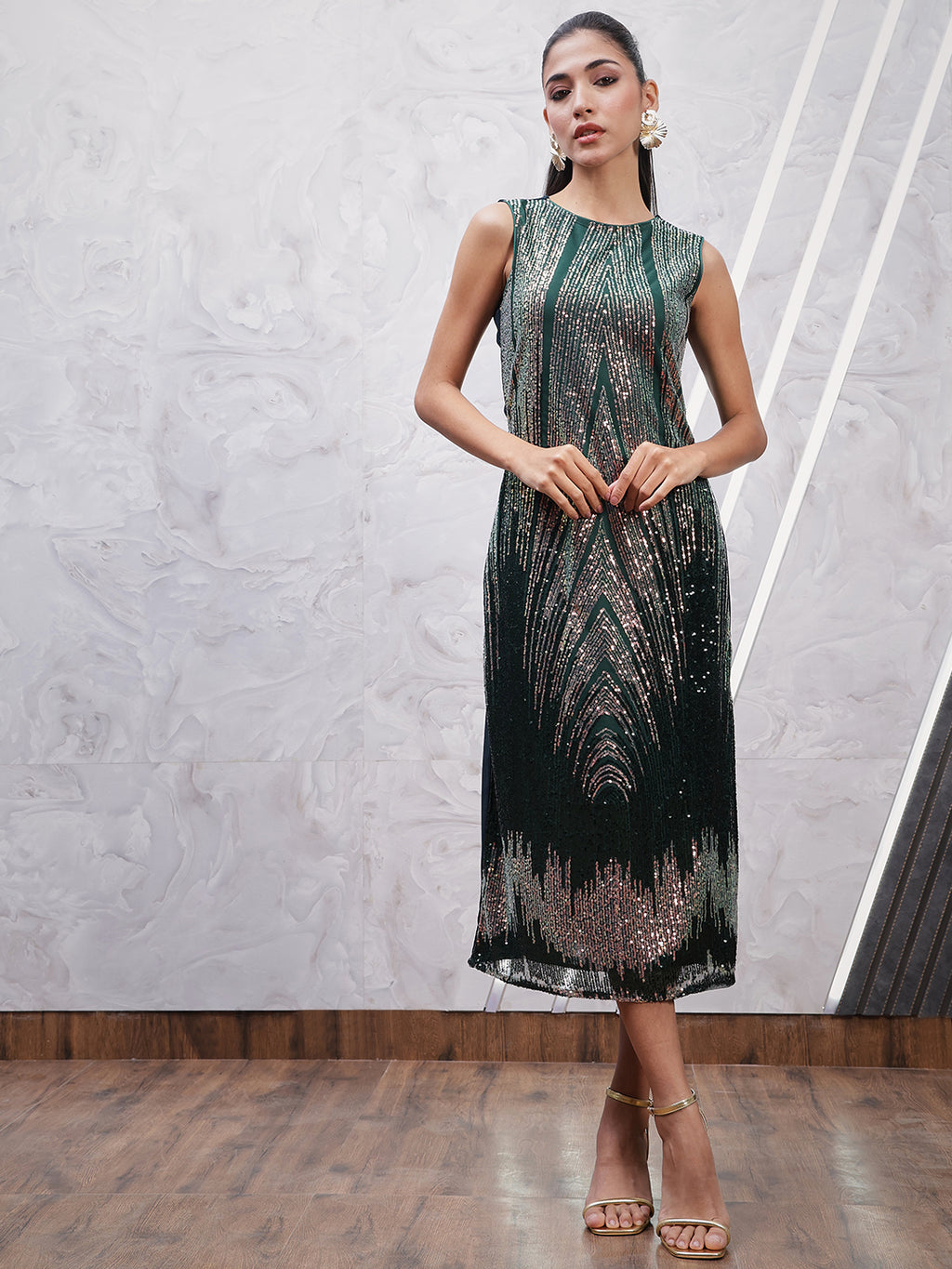 Athena Embellished Sheath Dress