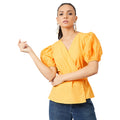 Athena Women Black Solid Shirt-Style Top