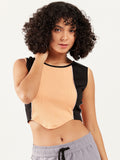 Athena Colourblocked Round-Neck Tank Crop Top
