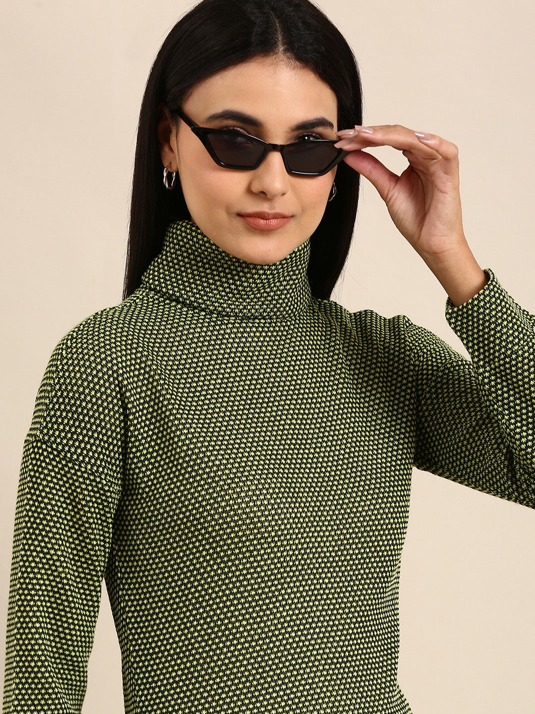 Athena Green Woollen Sweater Dress