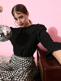 Athena Black crushed top with zoom collars