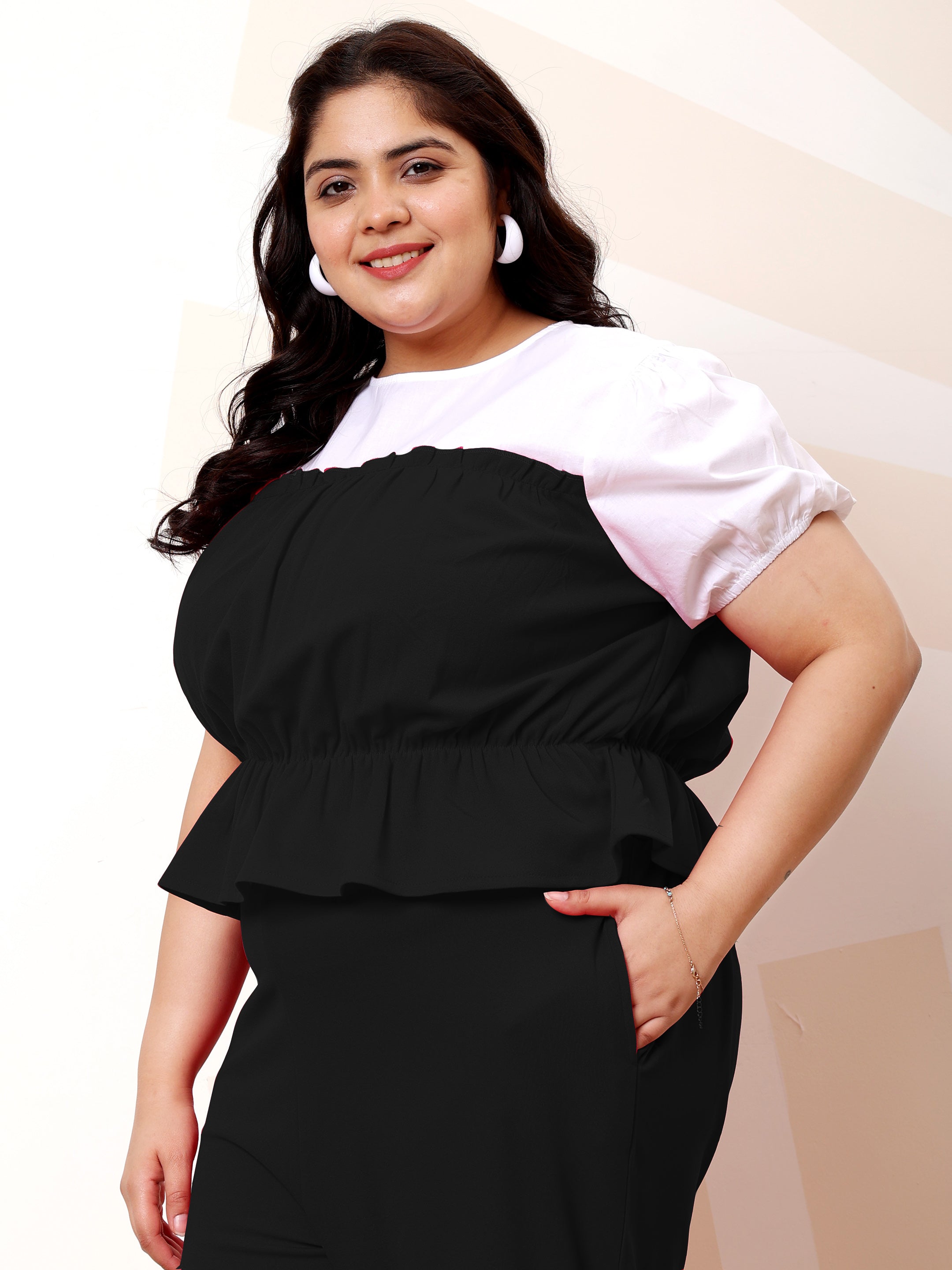 Athena Ample Boho Colorblocking Top & Trousers Co-Ords