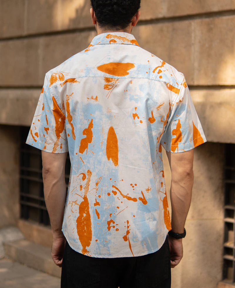 Multicolour Abstract Print Shirt - Blue